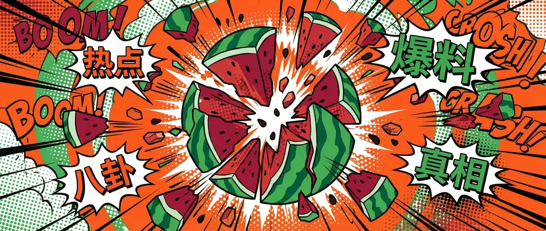草莓樱桃西瓜榴莲通用包装盒 今日头瓜爆炸漫画横幅